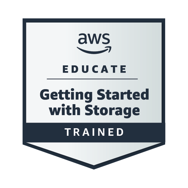 AWS Educate Getting Started with Storage - Professional certification earned by DevOps Engineer Bisman Singh